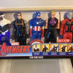 Marvel Avengers Titan Hero Series FALCON / WINTER SOLDIER /CAPTAIN AMERICA /HAWKEYE /ANT-MAN 5 Pack 12 Inch