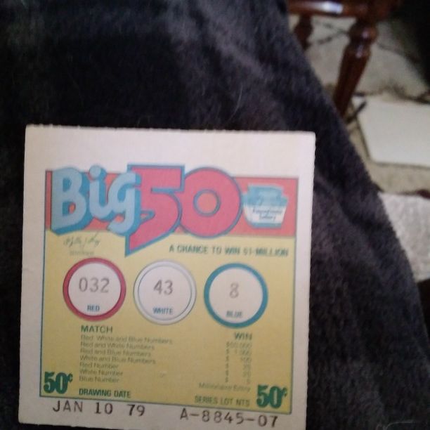 Pa Lottery Ticket. 1979