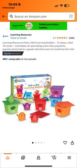 Learning Resources Peek-a-Bird Learning Buddies - 15 piezas, edad 18 meses + actividades de aprendizaje para niños pequeños, juguetes preescolares, ju