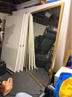 Solid mirror closet dooors