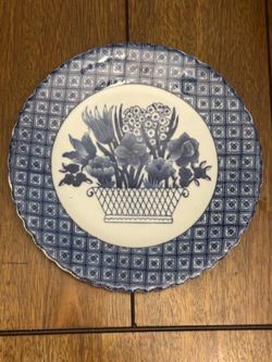 Vintage blue and white decorative plate