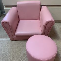 Pink Chair And Stool