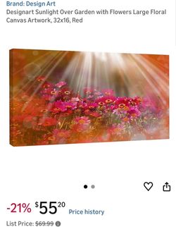 🌸 Brand New Framed Canvas Wall Art – 32” x 16” 🌸