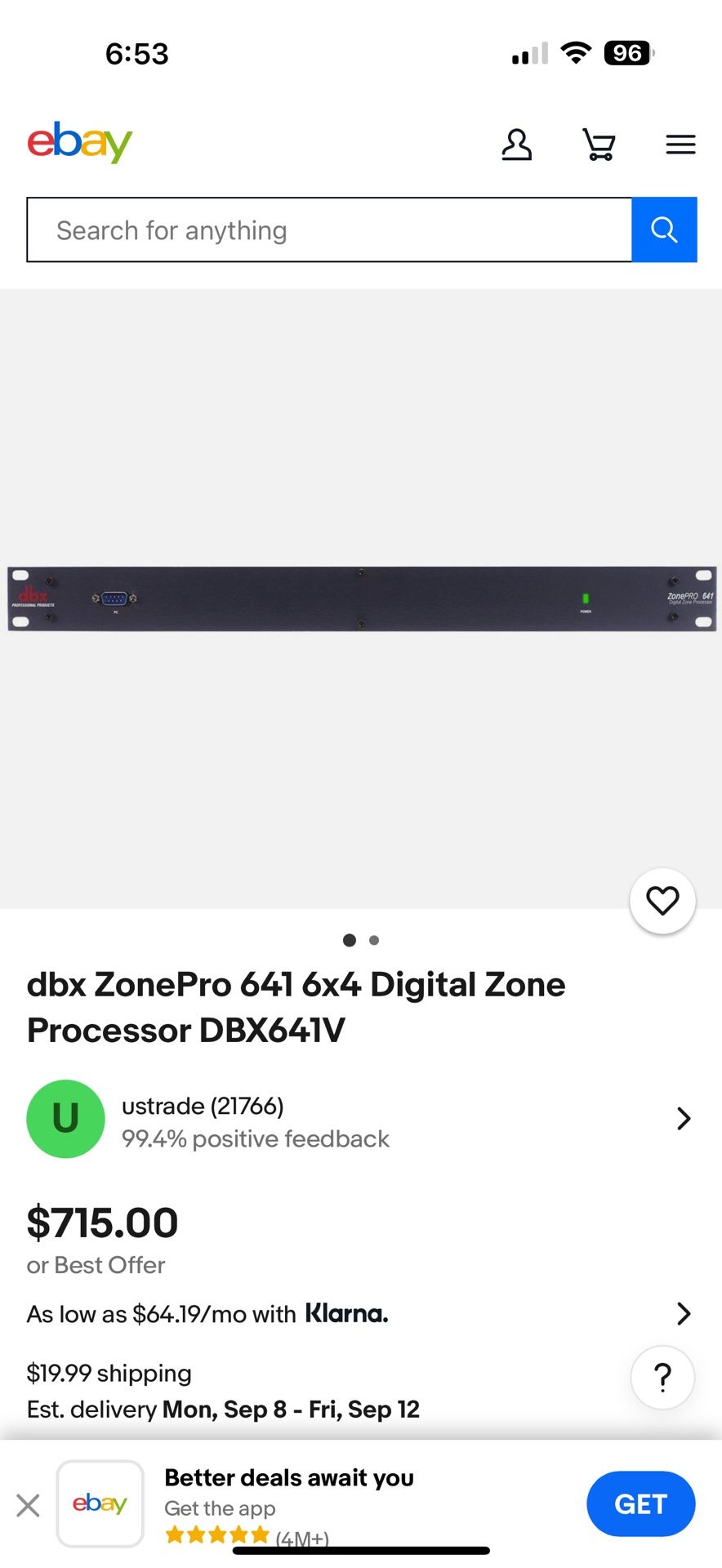 Zone Pro 641 Digital Zone Processor 