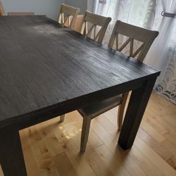 Wood Dining Table – Seats 8 (Charcoal Color)