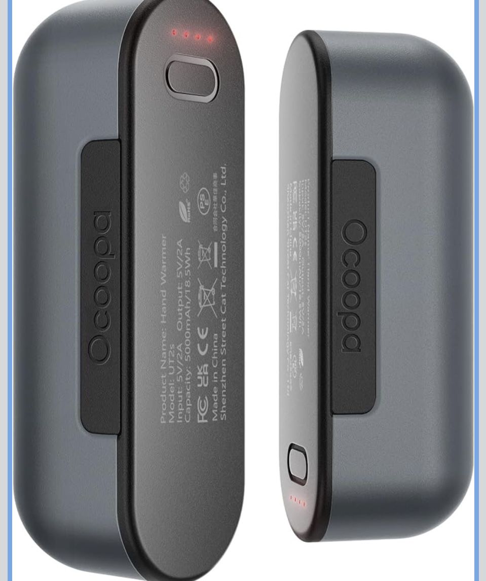 OCOOPA Hand Warmers Rechargeable 2 Pack, Electric Handwarmers Pocket, Grey