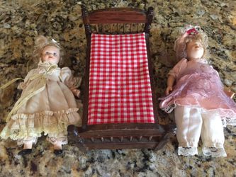 Pair of Antique 6" dolls (porcelain?)