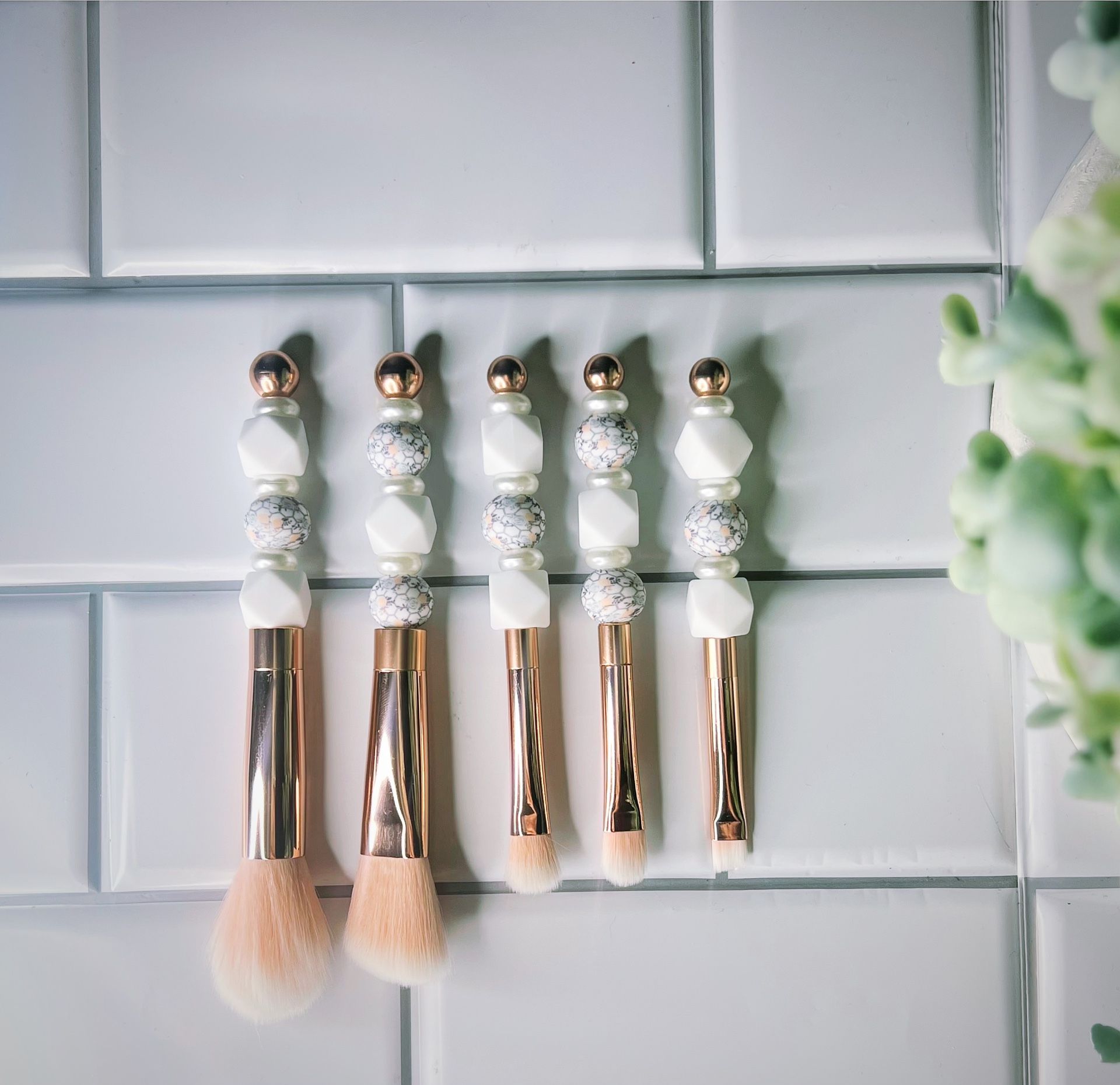 Handmade Beaded Makeup Brush Set