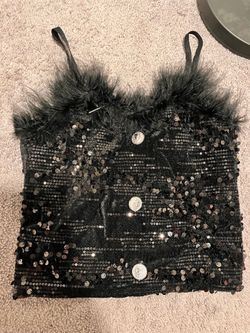 Black shimmy going out shirt