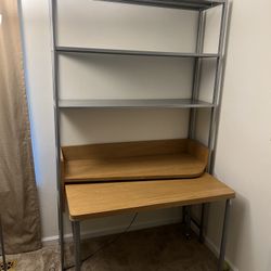 slide out desk with shelves