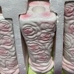 Set Of Three Rose De Taper Candels( Brand New)
