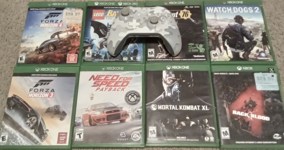 8 Xbox One Games,1 Xbox One Controller