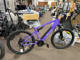 Qlife Cityone 26" Electric Bike for Adults, Full Suspension Ebike, 1200W Motor with 21 Speeds, Carbon Steel Mountain Bike, Purple