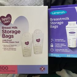 2 Boxes Of Breast Milk Storage Bags (150 Ct)