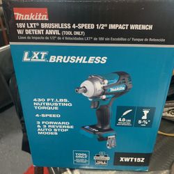 Makita 18 V LXT Brushless Four-Speed Half Impact Wrench With DETENT anvil tool only