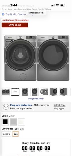 Front load washer and dryer set with storage