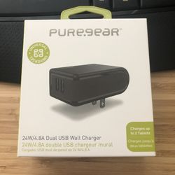 24W Universal Dual USB Wall Charger - Black