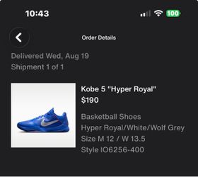 Nike Kobe 5 Hyper Royal Size 12