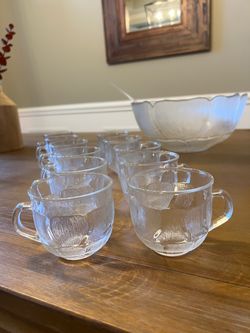 Vintage Arcoroc France Punch Bowl Set