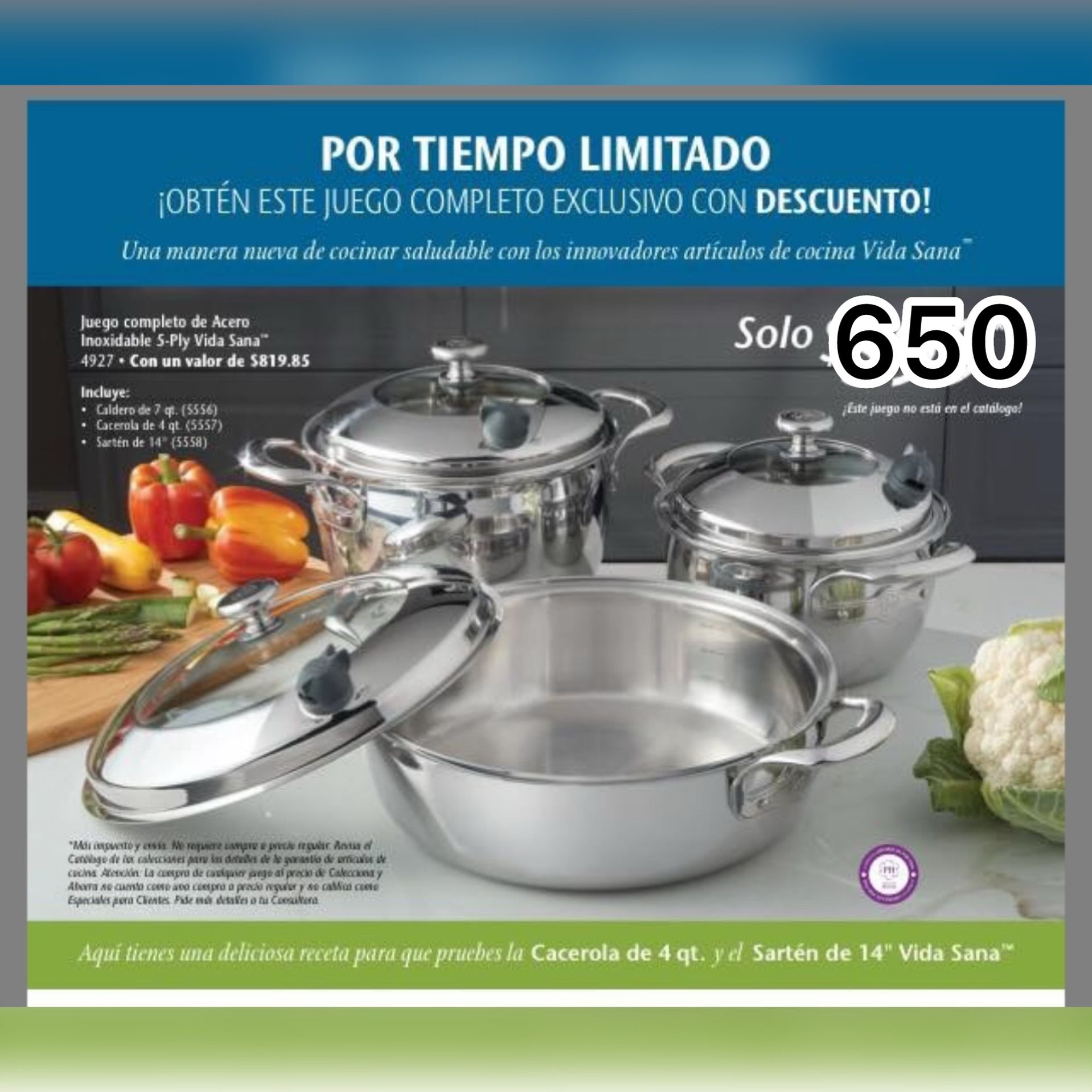 Juego  de  Ollas de  5ply Vida Sana  Ph