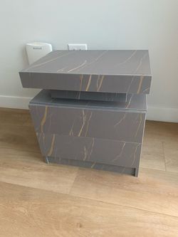 Moving Sale: Two Gray & Gold Nightstands