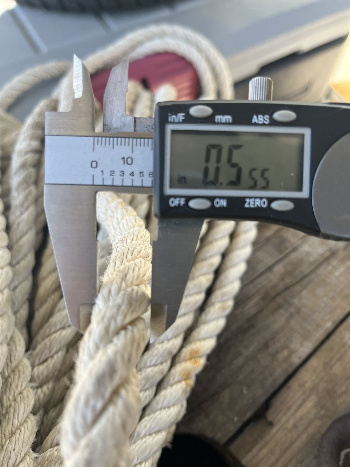 Anchor line 165 ft 1/2” diameter (Confirmed)
