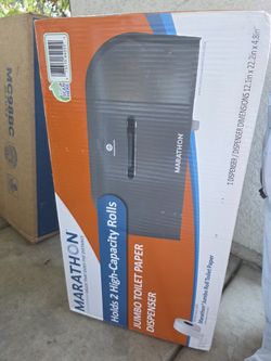 Marathon Jumbo Toilet Paper Dispenser – Holds 2 High-Capacity Rolls – New in Box