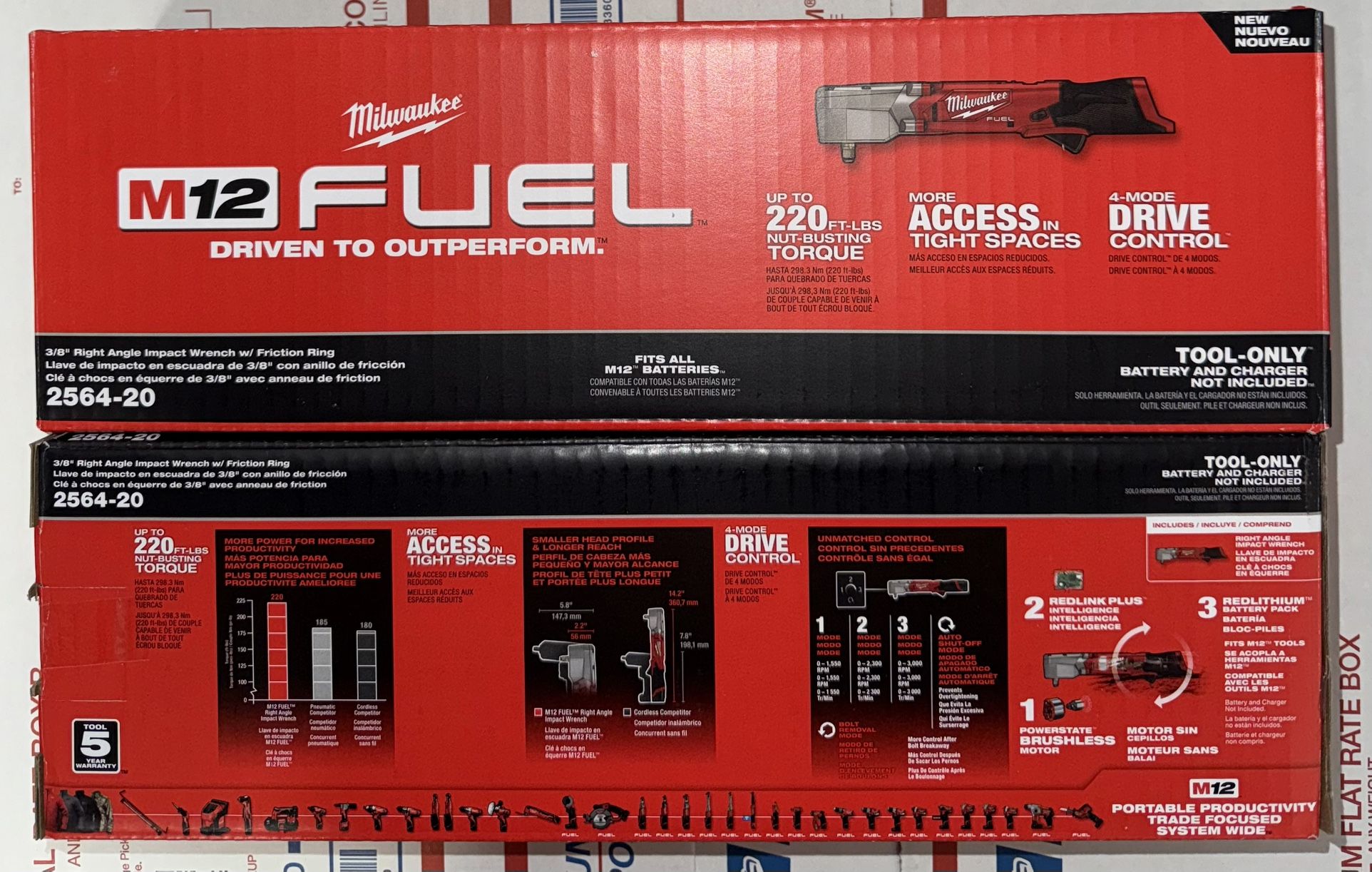 Milwaukee M12 Fuel 3/8” Right Angle Impact Wrench. Tool Only. Model #2564-20.