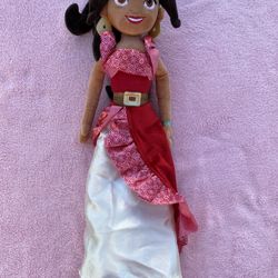 Disney Animators Collection 18" Plush Doll Elena of Avalor Red Floral Dress Toy