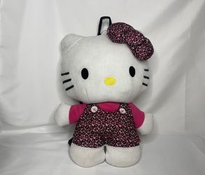 Hello Kitty Sanrio Cheetah Pink Leopard Cheetah Outfit Plush Backpack