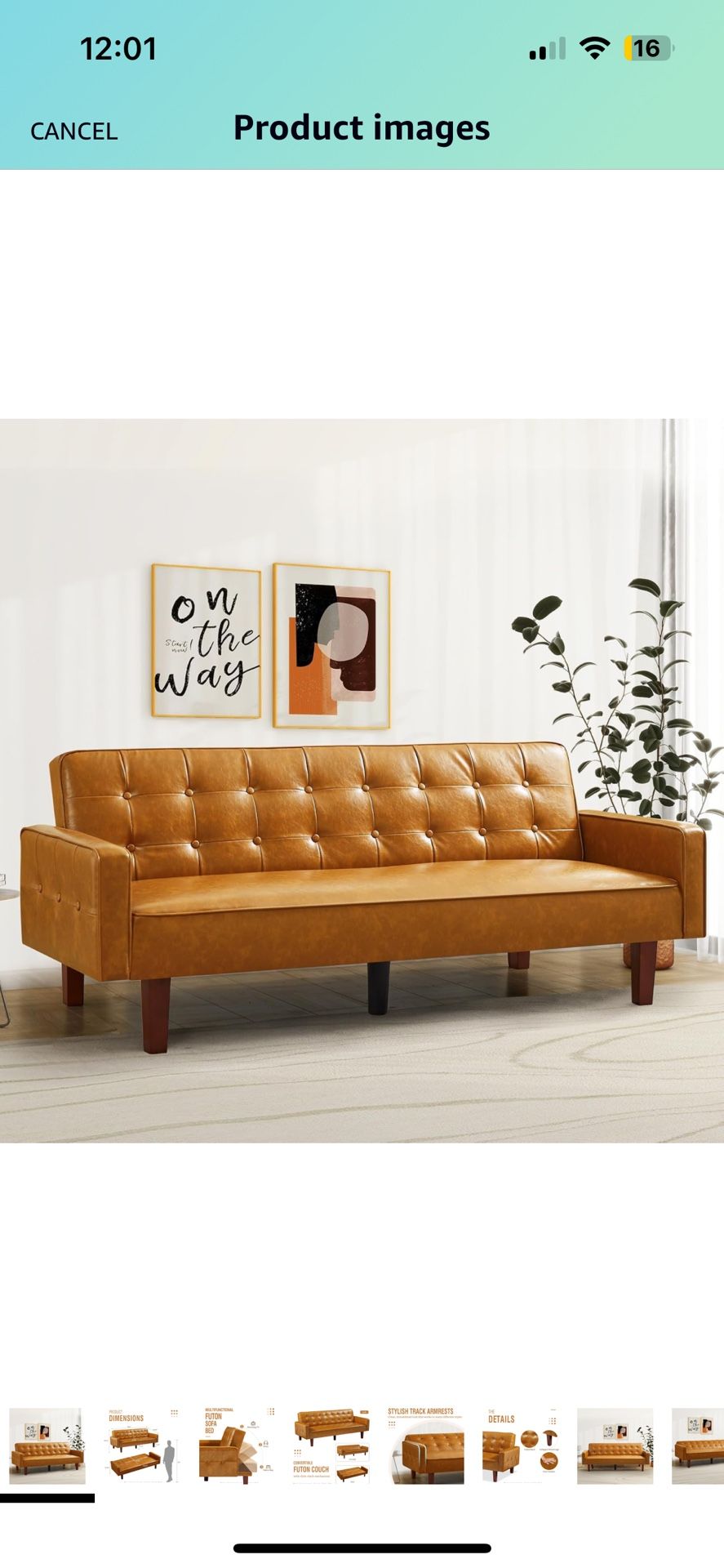 Faux Leather Futon Mcm