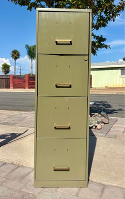 4-Drawer Metal Filing Cabinet Olive Green