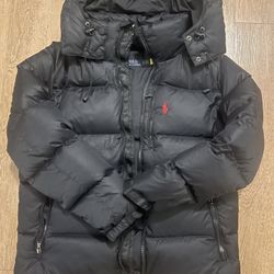 Brand New Polo Ralph Lauren Black Hooded Puffer Jacket Size S – Retail $348