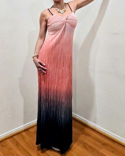 Pink Ombré Pleated Maxi Dress