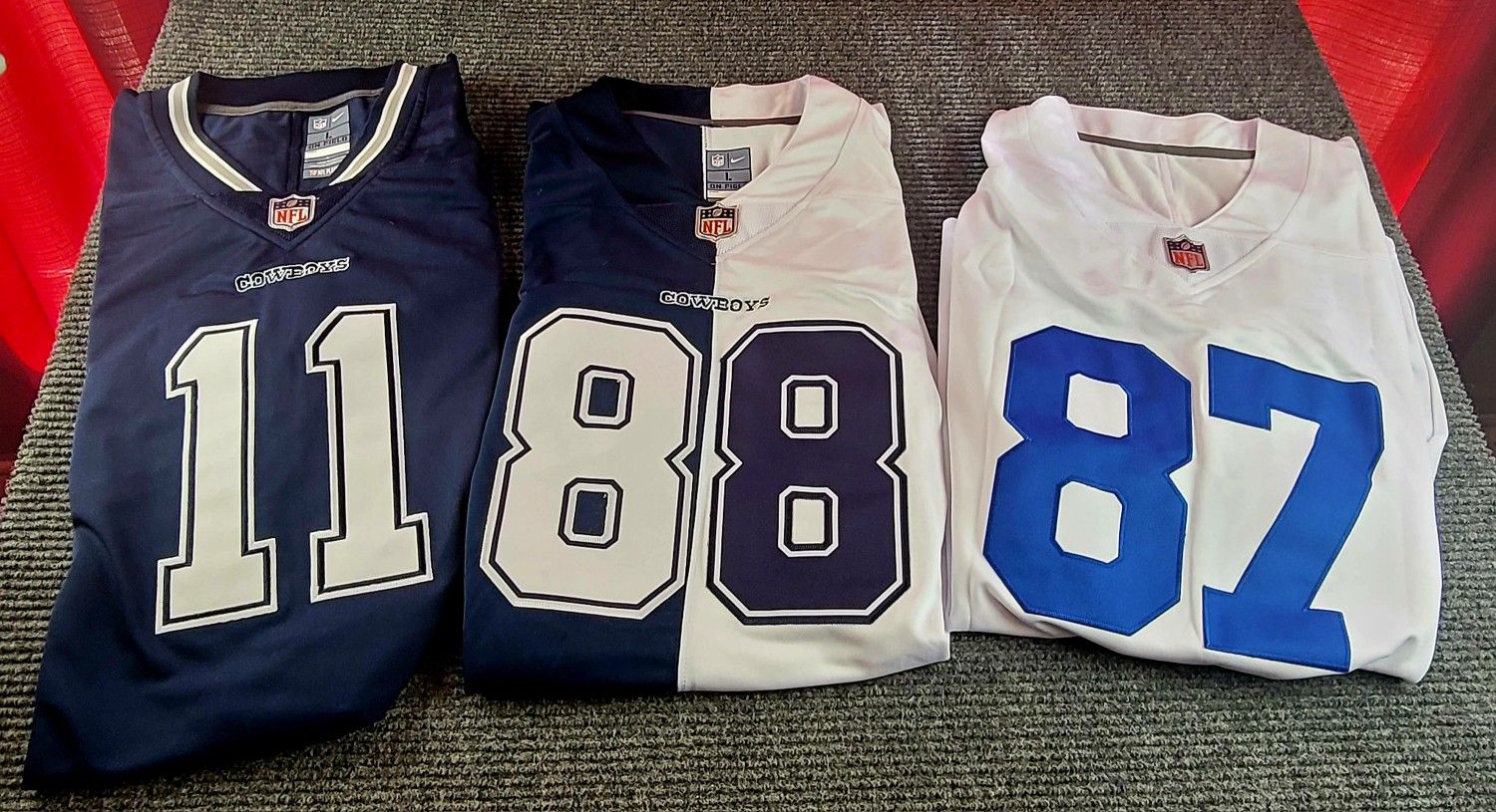 Dallas cowboys stitched 3 jersey lot Parsons Lamb Ferguson mens large XL,2XL,3XL