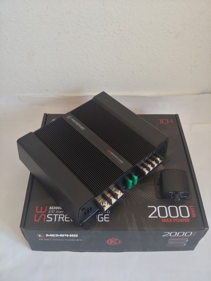 MEMPHIS 2000 WATTS MONOBLOCK 1 OHM STABLE BUILT IN CROSSOVER WITH BASS CONTROL CAR AMPLIFIER ( BRAND NEW PRICE IS LOWEST INSTALL NOT AVAILABLE )