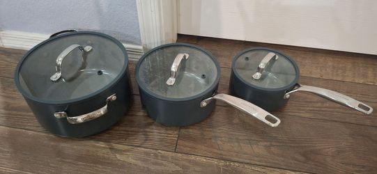 GreenPan pot set w/ lids