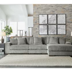Brand New Ashley Modular Lindyn Fog Sectional 