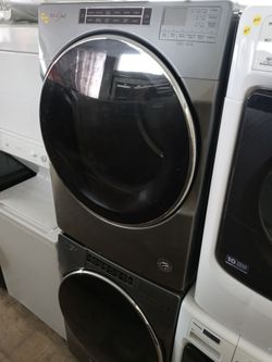 Whirlpool gray stackable front load washer and dryer set - Free delivery