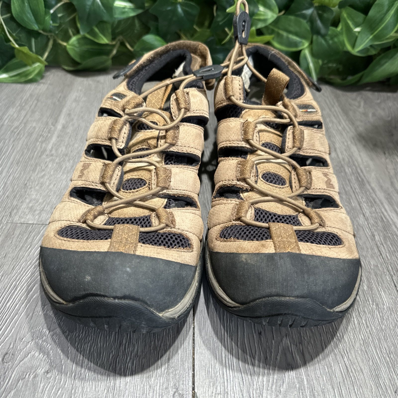 Merrell Leather Saugatuck Kangaroo Hiking Sandals Light Brown Men’s Size 11 Merrell Suede Sandals for Men for sale | eBay main image 4