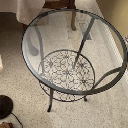 Glass Top Side Table 