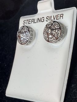 925 Silver CZ Stud Earrings 