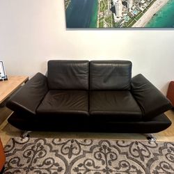 Leather Sofa.  Apartment Sized