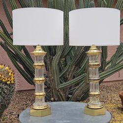 Vintage Chapman Hollywood Regency Crystal Table Lamps