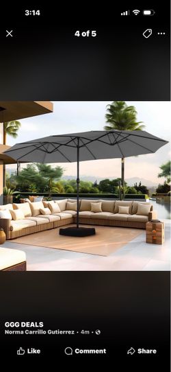 Large Double-Sided Outdoor Patio Umbrella