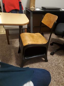 Kids School Desk Antique 