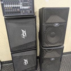 Yamaha Mixer And Speakers