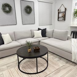 Grey Living Spaces Cloud Couch Sectional  W/ Chaise