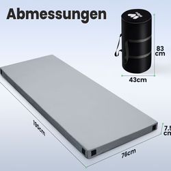 Willpo CertiPUR-US Memory Foam Camping Mattress with Travel Bag and 2 Interchangeable Covers, Lightweight Portable Sleeping Pad for Tents, Guest Beds,