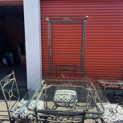 Modern Glass Dining Table Set w/ 4 Chairs + Extra Pieces – Clean